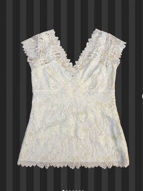 Vintage Le Château beaded lace top